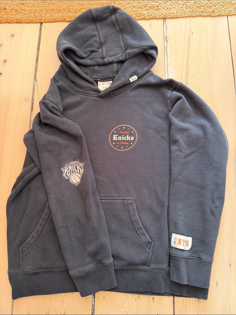New York Knicks Vintage Michael & Ness New York Black Pullover Hoodie sz XL